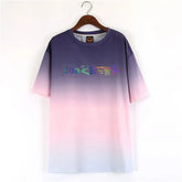 Purple Pink Gradient, Eye, Short Sleeve Oversize T-shirt